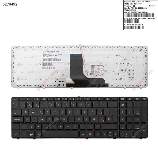HP ProBook 6560B/EliteBook 8570P 8560P BLACK FRAME BLACK(With Point stick) SP 55010T100-289-G SN5109P SG-39310-2EA Laptop Keyboard (OEM-A)