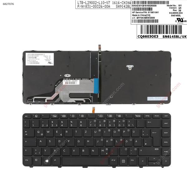 HP ProBook  430 g3 g4 440 g3 g4 446 g3   BLACK FRAME BLACK  (  Backlit ) GR SN9142BL(SN6145BL) 852-43541-01A 831-00326-00A SG-80530-2DA Laptop Keyboard (OEM-A)
