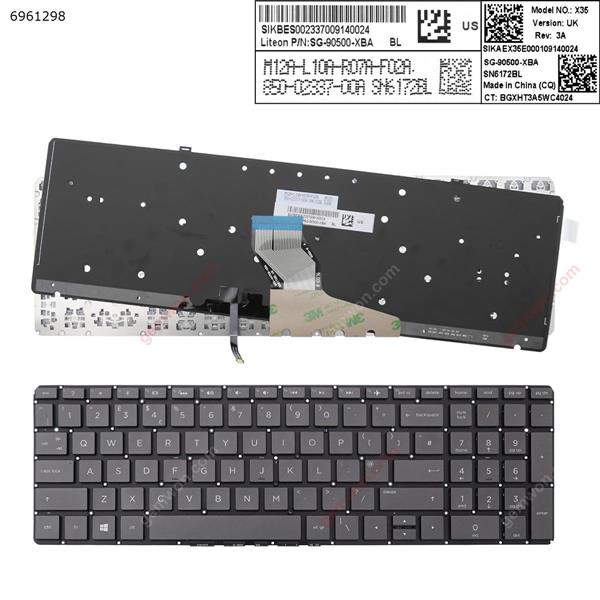 HP  Spectre x360 15-ch 15-ch000 GRAY (Backlit,Without FRAME,win8)  UK 852-44709-00A SN6172BL  SG-90500-XBA Laptop Keyboard (Original)