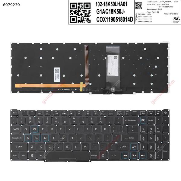 Acer Nitro-4 an515-54 an515-43 an517-51 an715-51 BLACK ((Full Colorful Backlit ,without FRAME ，Blue crystal key cap， WIN8 ) US LG05P-P90BRL NKI15130MG 92504E66K201 6037B0154125  JIT SF-2196 KS 002-18K33LHD01+ 55CH0334 Laptop Keyboard (OEM-A)