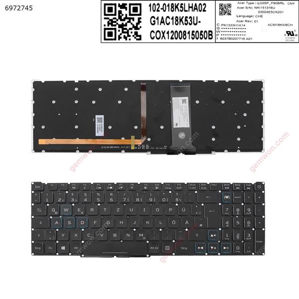 Acer Nitro-4 an515-54 an515-43 an517-51 an715-51 BLACK ((Full Colorful Backlit ,without FRAME ，Blue crystal key cap， WIN8 ) GR NKI151316U LG05P-P90BRL 03504E5CK201 JIT SF-2196 DG 002-18K36LHE01+ Laptop Keyboard (OEM-A)