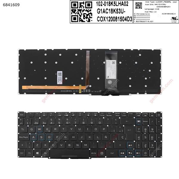 Acer Nitro-4 an515-54 an515-43 an517-51 an715-51 BLACK ((Full Colorful Backlit ,without FRAME ，Blue crystal key cap， WIN8 ) SP NKI151316U LG05P-P90BRL 03504E78K201 JIT SF-2196 DG 002-18K36LHE01+ 55CH0335 Laptop Keyboard (OEM-A)