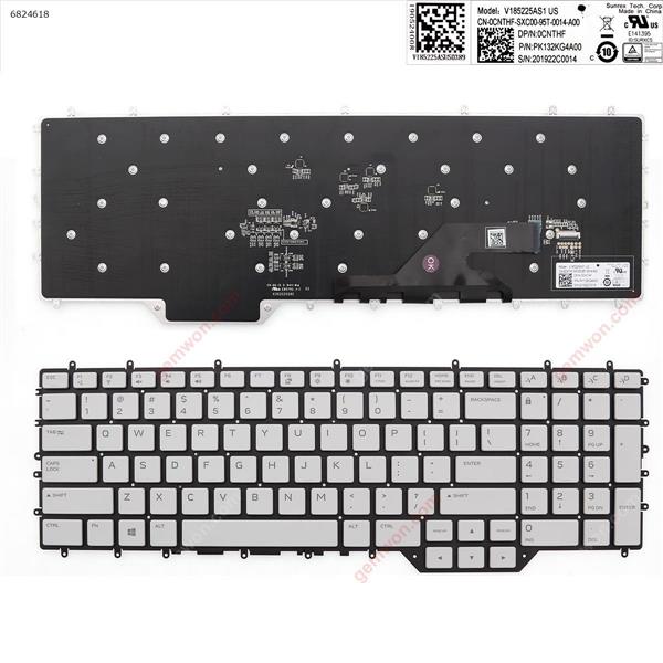 Dell Alienware m17 r2  WHITE  (Without FRAME, Full Colorful Backlit ,WIN8)  US V185225BS2 092YH6  PK132VQ2D00 Laptop Keyboard (Original)
