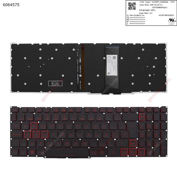 Acer Nitro-4 an515-54 an515-43 an517-51 an715-51 BLACK ， red Printing (Red Backlit,WIN8,without FRAME) SP LG05P-N90B3L NKI151317M 04505126K201 Laptop Keyboard (OEM-A)