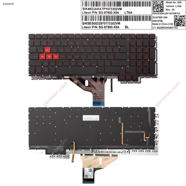 HP Omen 15-ce 15-ce000 15-ce020ca 15-CE010CA 15-CE0US BLACK (Backlit,Without FRAME,Red Printing,Win8) LA SG-87900-X9A SN6167BL Laptop Keyboard (OEM-A)