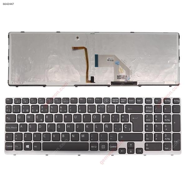 SONY SVE15 GRAY FRAME BLACK(Backlit,For Win8) SP n/a Laptop Keyboard (OEM-A)