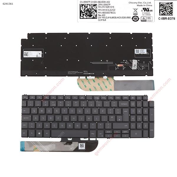 Dell  Inspiron  15 7590 5584 5590 5593 5594 5598   GRAY   ( without FRAME ， Backlit , win8  ) UK PK132RI1D15  OKN4-0L2UK22  4900GE07BCOU Laptop Keyboard (Original)