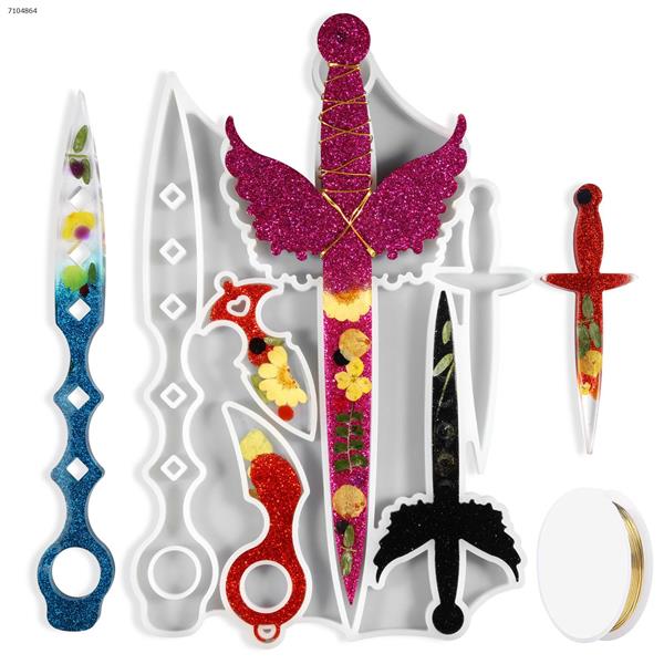 diy small sword jewelry epoxy mold (white) Puzzle Toys N/A