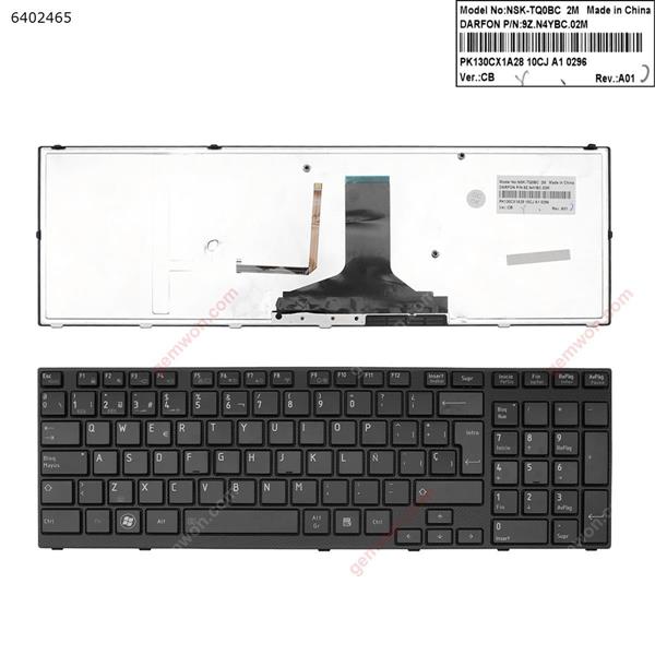 TOSHIBA Satellite A660 A665 BLACK FRAME GLOSSY(Backlit) SP TQ0BC 9Z.N4YBC.00T   9Z.N4YBC.02M  PK130CX1A28 10CJ A1 0228 Laptop Keyboard (OEM-B)