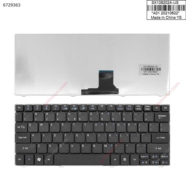 Acer Aspire One 751 ZA3 721 1810T 1830T BLACK  ( without FRAME , win8 ) US SX108202A-US SX-1082 Laptop Keyboard (OEM-A)