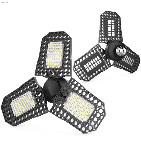 Three-leaf folding high-brightness PC shell 80W garage light two sets (positive white) Other N/A