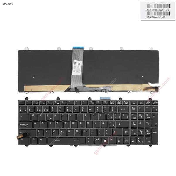 MSI GT60 GT70 GT780 GT783 GX780 BLACK FRAME BLACK ,Backlit  (WIN8)  SP SX139922A-SP       SX2400        V139922AK Laptop Keyboard (OEM-B)