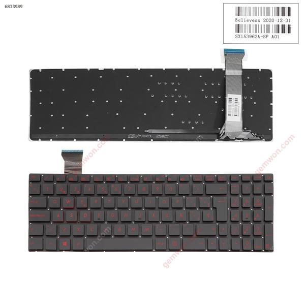 ASUS GL552 GL552J GL552JX GL552V GL552VL GL552VW BLACK(Backlit,Without FRAME,Red Printing) WIN8  SP n/a Laptop Keyboard (OEM-A)