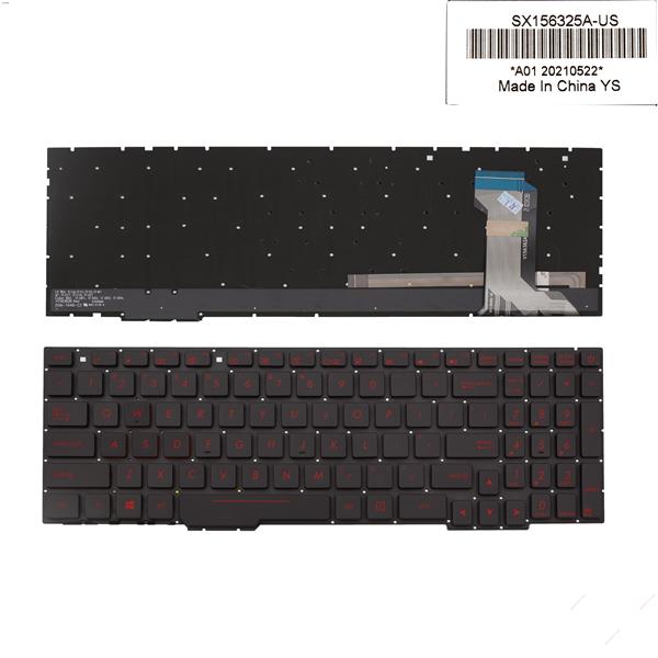 Asus  ROG gl753 gl753v gl753ve gl753vd BLACK (Without FRAME,Backlit, red Printing WIN8) US BY-8400 Laptop Keyboard (OEM-A)