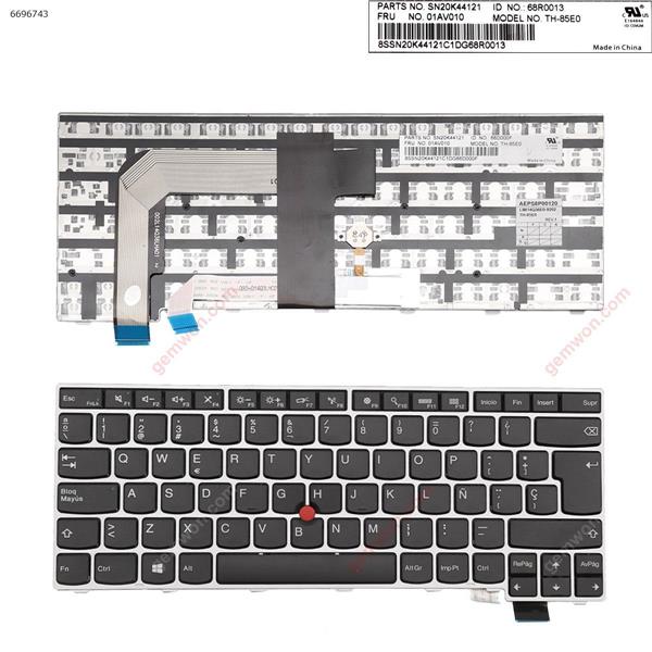 ThinkPad T460S Silver FRAME BLACK (without  Backlit,For Win8) SP SN20K44121           66D000F          01AV010           TH-85E0 Laptop Keyboard (OEM-A)