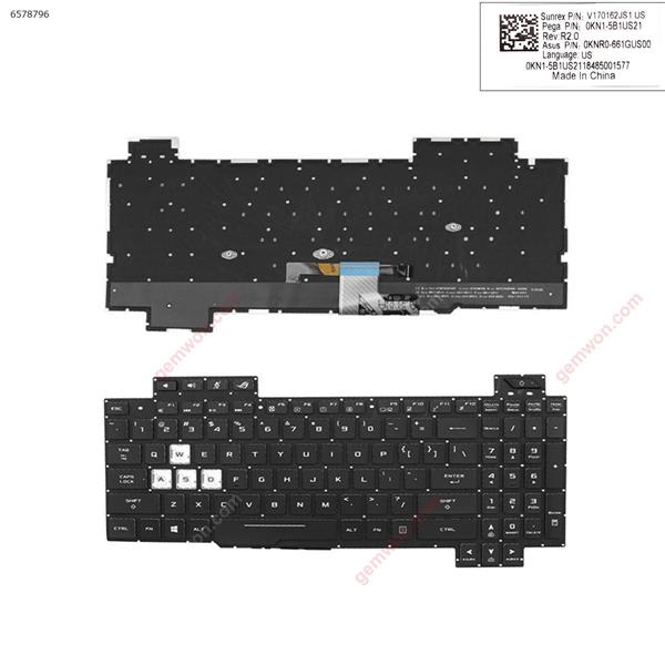 Asus GL704 GL704GM GL704GV GL704S7CM BLACK (Without FRAME,Backlit, WIN8) US n/a Laptop Keyboard (Original)