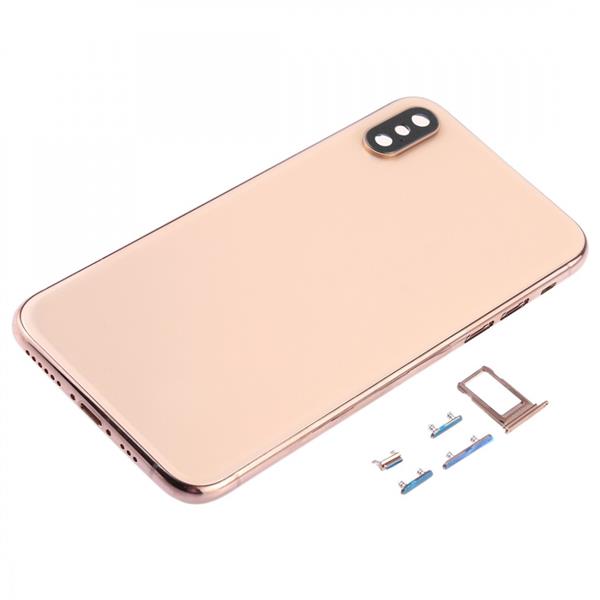 Back Cover with Camera Lens & SIM Card Tray & Side Keys for iPhone XS(Gold) iPhone Replacement Parts Apple iPhone XS