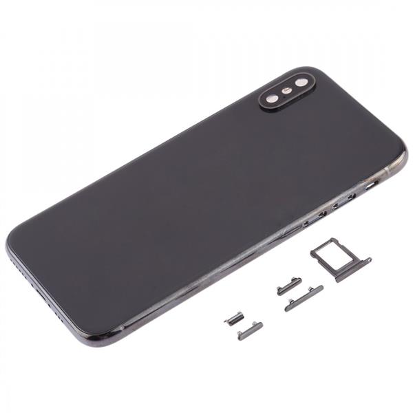 Back Cover with Camera Lens & SIM Card Tray & Side Keys for iPhone XS(Black) iPhone Replacement Parts Apple iPhone XS