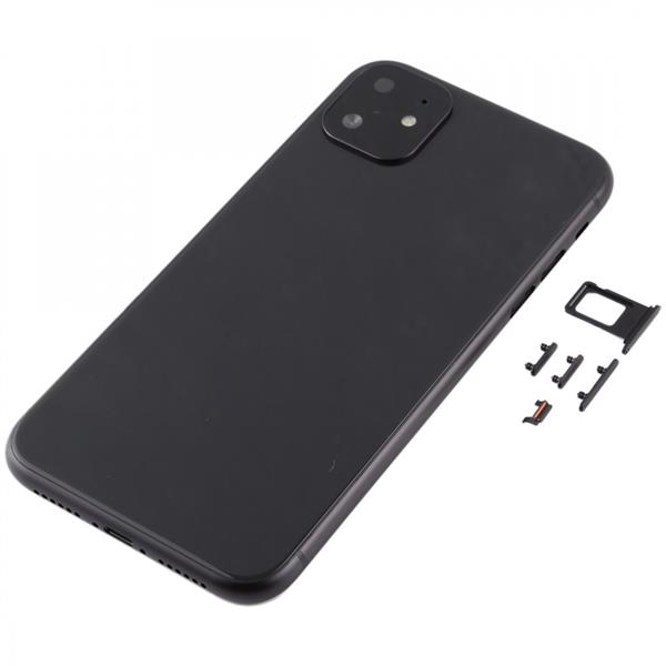 Back Housing Cover with Appearance Imitation of i11 for iPhone XR (with SIM Card Tray & Side keys)(Black) iPhone Replacement Parts Apple iPhone XR