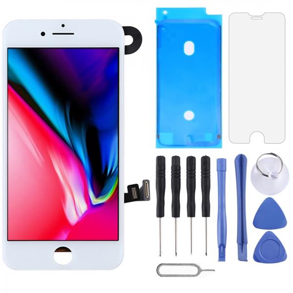 LCD Screen and Digitizer Full Assembly include Front Camera for iPhone 8 (White) iPhone Replacement Parts Apple iPhone 8
