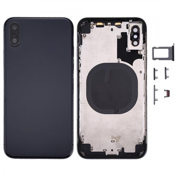Back Housing Cover with SIM Card Tray & Side keys for iPhone X(Black) iPhone Replacement Parts Apple iPhone X