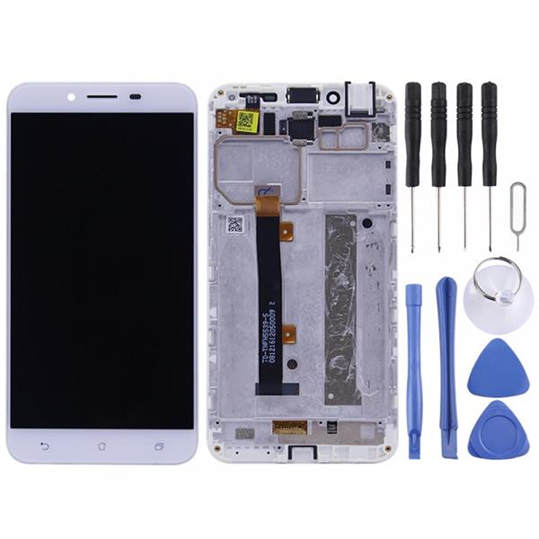LCD Screen and Digitizer Full Assembly with Frame for Asus Zenfone 3 Max ZC553KL / X00D (White) Asus Replacement Parts Asus Zenfone 3 Max