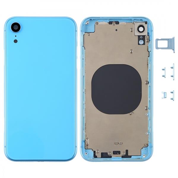 Back Housing Cover with Camera Lens & SIM Card Tray & Side Keys for iPhone XR(Blue) iPhone Replacement Parts Apple iPhone XR