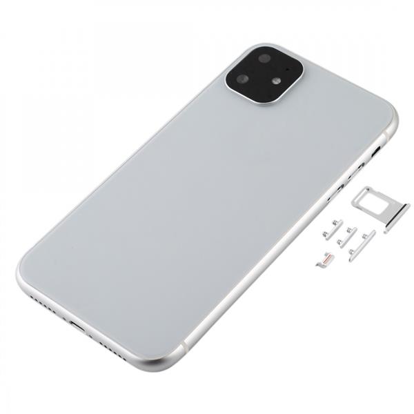 Back Housing Cover with Appearance Imitation of i11 for iPhone XR (with SIM Card Tray & Side keys)(White) iPhone Replacement Parts Apple iPhone XR