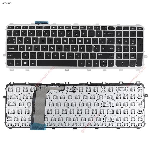 HP  15-j 15t-j000 15-j000 17-j 17-j000 m7-j000   Series SILVER FRAME SILVER (  Small Enter  ) ​ US N/A Laptop Keyboard (OEM-B)