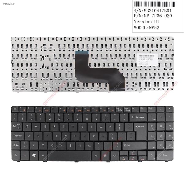  Gateway NV59 NE572 NE522 NV59C NE51B NE46R NE71B  US N/A Laptop Keyboard (OEM-B)