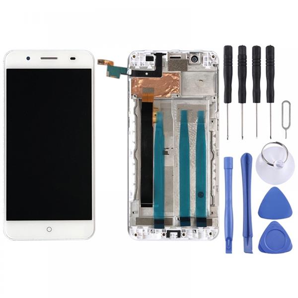 LCD Screen and Digitizer Full Assembly With Frame for ZTE Blade A610 Plus / A2 Plus(White)  ZTE Blade A610 Plus