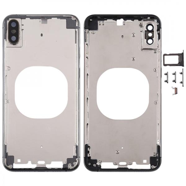 Transparent Back Cover with Camera Lens & SIM Card Tray & Side Keys for iPhone XS Max (Black) iPhone Replacement Parts Apple iPhone XS Max