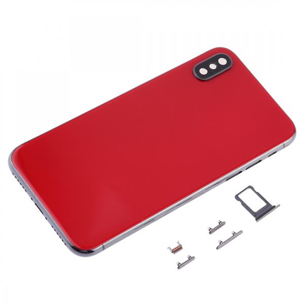 Back Cover with Camera Lens & SIM Card Tray & Side Keys for iPhone XS Max(Red) iPhone Replacement Parts Apple iPhone XS Max