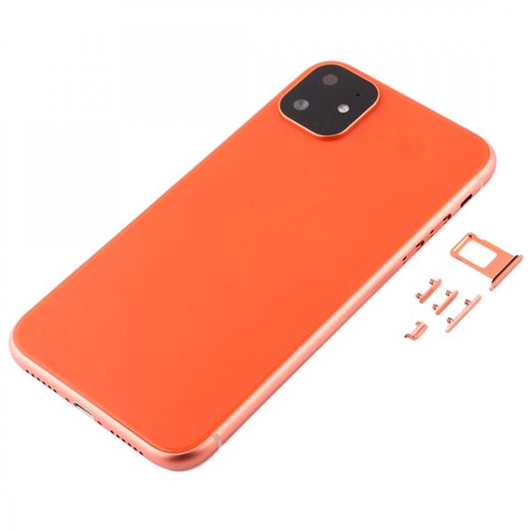 Back Housing Cover with Appearance Imitation of i11 for iPhone XR (with SIM Card Tray & Side keys)(Coral) iPhone Replacement Parts Apple iPhone XR