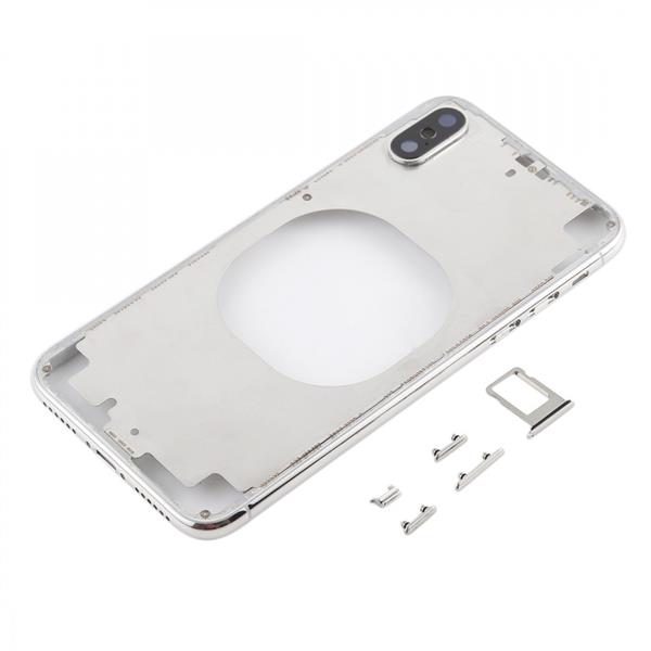 Transparent Back Cover with Camera Lens & SIM Card Tray & Side Keys for iPhone X (White) iPhone Replacement Parts Apple iPhone X