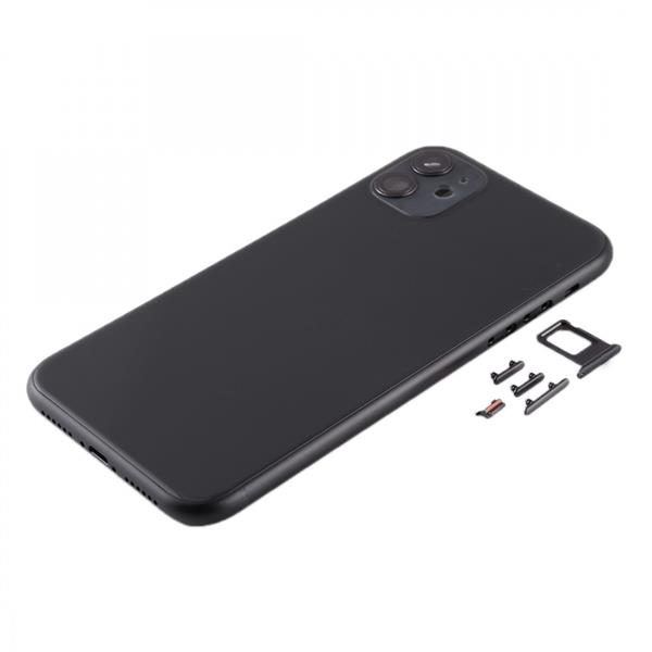 Back Housing Cover with SIM Card Tray & Side keys & Camera Lens for iPhone 11(Black) iPhone Replacement Parts Apple iPhone 11