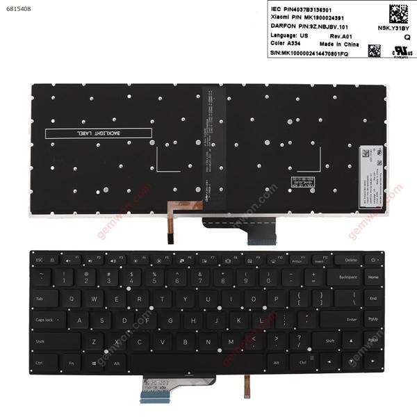 xiaomi   Pro air 15.6    BLACK   (Without FRAME, Backlit  WIN8 ） US N/A Laptop Keyboard (Original)
