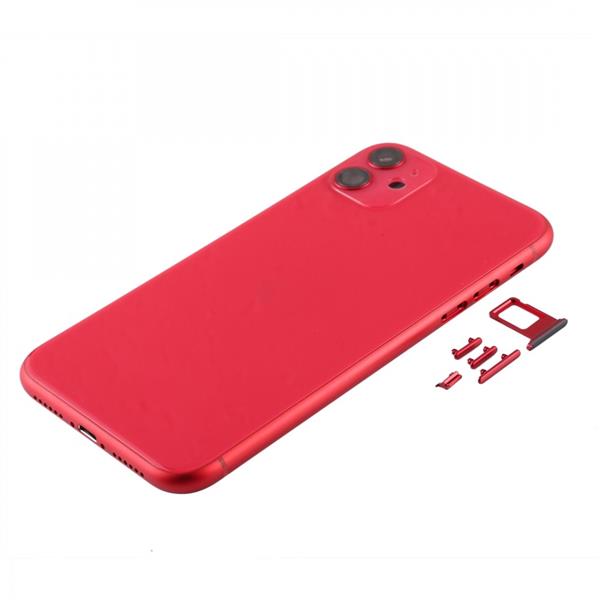 Back Housing Cover with SIM Card Tray & Side keys & Camera Lens for iPhone 11(Red) iPhone Replacement Parts Apple iPhone 11