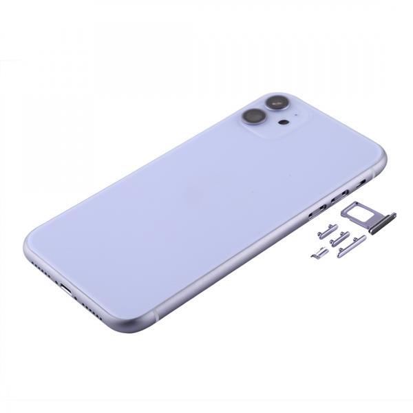 Back Housing Cover with SIM Card Tray & Side keys & Camera Lens for iPhone 11(Purple) iPhone Replacement Parts Apple iPhone 11