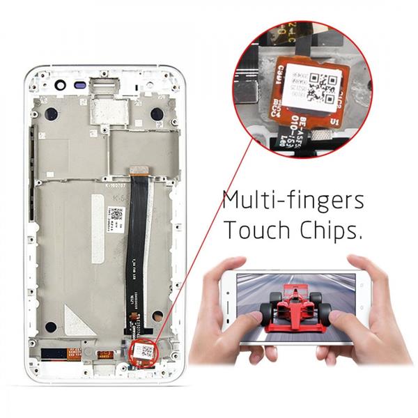 LCD Screen and Digitizer Full Assembly with Frame for Asus ZenFone 3 ZE520KL Z017D Z017DA Z017DB (White) Asus Replacement Parts Asus Zenfone 3