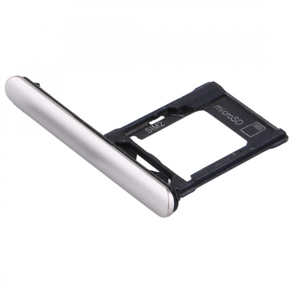 for Sony Xperia XZ1 SIM / Micro SD Card Tray, Double Tray(Silver) Sony Replacement Parts Sony Xperia XZ1 SIM
