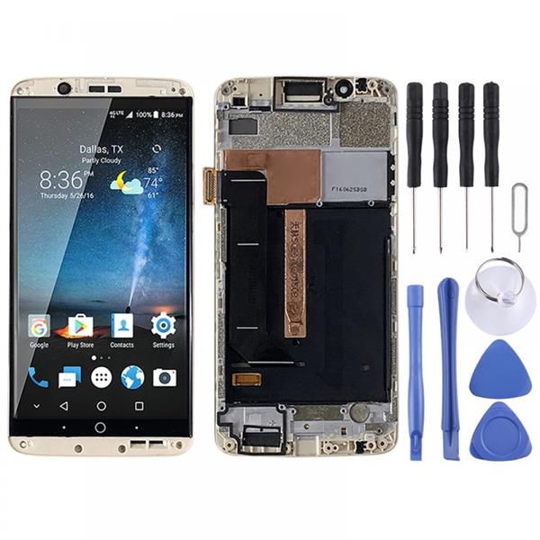 AMOLED Material LCD Screen and Digitizer Full Assembly With Frame for ZTE Axon 7 A2017 A2017U A2017G(Gold)  ZTE Axon 7 A2017
