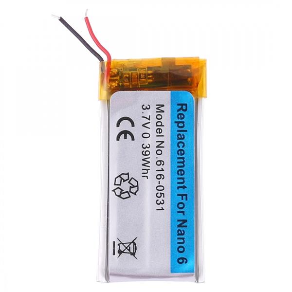 3.7V 0.39Whr Rechargeable Replacement Li-polymer Battery for iPod nano 6 iPhone Replacement Parts Apple iPod nano 6