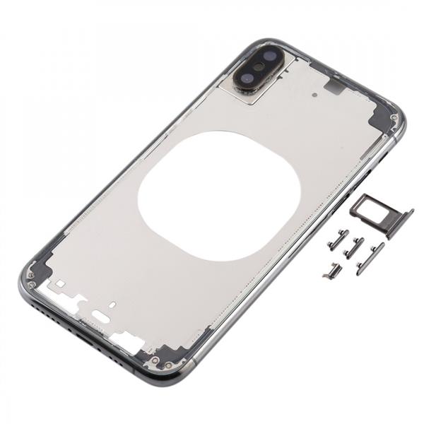 Transparent Back Cover with Camera Lens & SIM Card Tray & Side Keys for iPhone XS (Black) iPhone Replacement Parts Apple iPhone XS