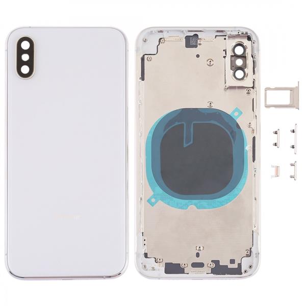 Back Cover with Camera Lens & SIM Card Tray & Side Keys for iPhone XS(White) iPhone Replacement Parts Apple iPhone XS