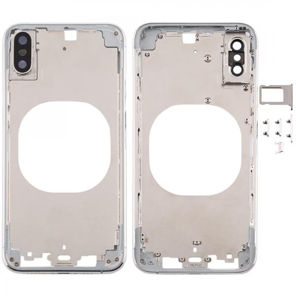 Transparent Back Cover with Camera Lens & SIM Card Tray & Side Keys for iPhone XS Max (White) iPhone Replacement Parts Apple iPhone XS Max