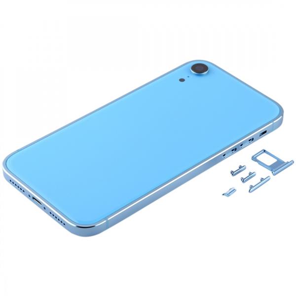 Square Frame Battery Back Cover with SIM Card Tray & Side keys for iPhone XR(Blue) iPhone Replacement Parts Apple iPhone XR
