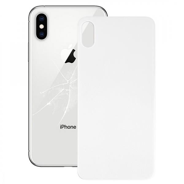 Easy Replacement Big Camera Hole Glass Back Battery Cover with Adhesive for iPhone X(White) iPhone Replacement Parts Apple iPhone X