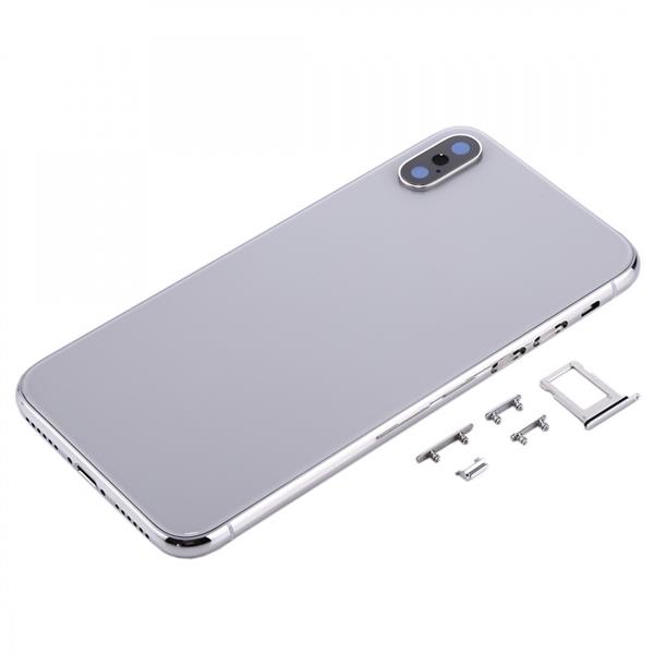 Back Housing Cover with SIM Card Tray & Side keys for iPhone X(Silver) iPhone Replacement Parts Apple iPhone X