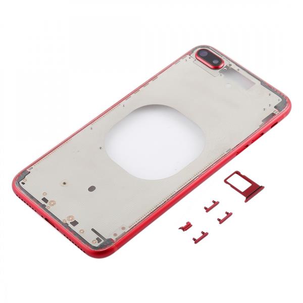 Transparent Back Cover with Camera Lens & SIM Card Tray & Side Keys for iPhone 8 Plus (Red) iPhone Replacement Parts Apple iPhone 8 Plus
